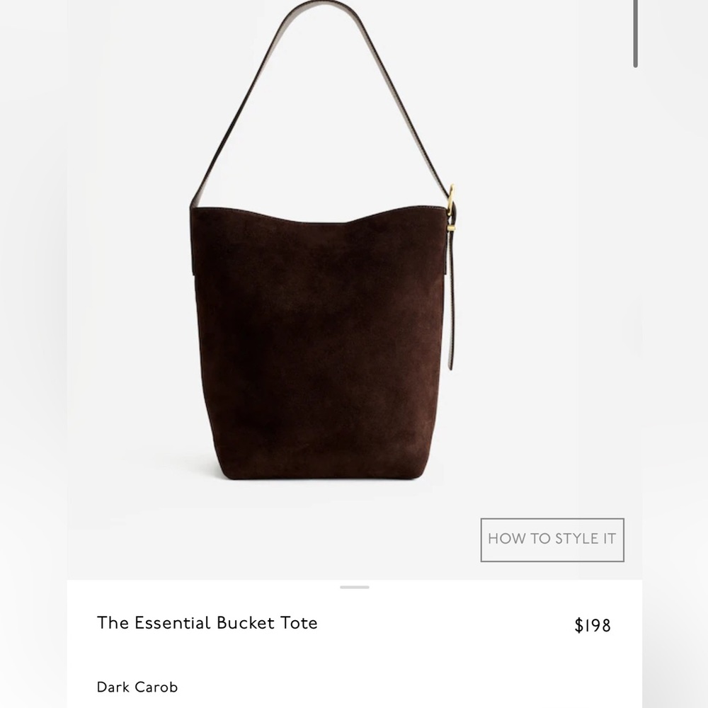 Madewell Essential Bucket Tote Brown Suede (Dark Carob)